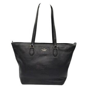 Kate Spade New York Jackson Street Jana Pebbled Leather Tote Black Top Zip